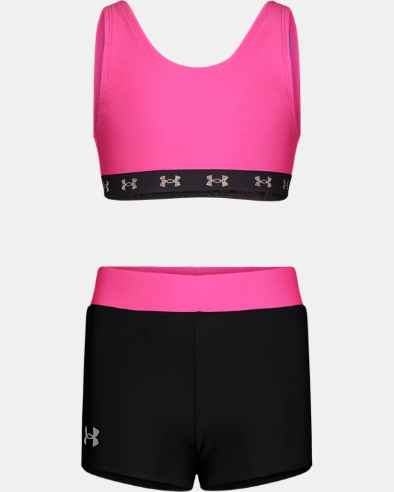 Little Girls' UA Swim Shorts Set, Pink, pdpMainDesktop image number 0
